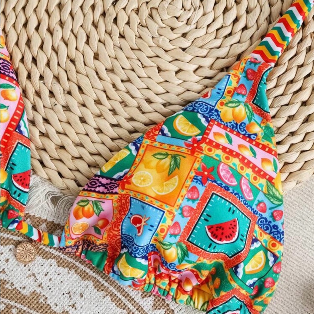 Colorful Patterned Bikini Set - Picture 3 of 7